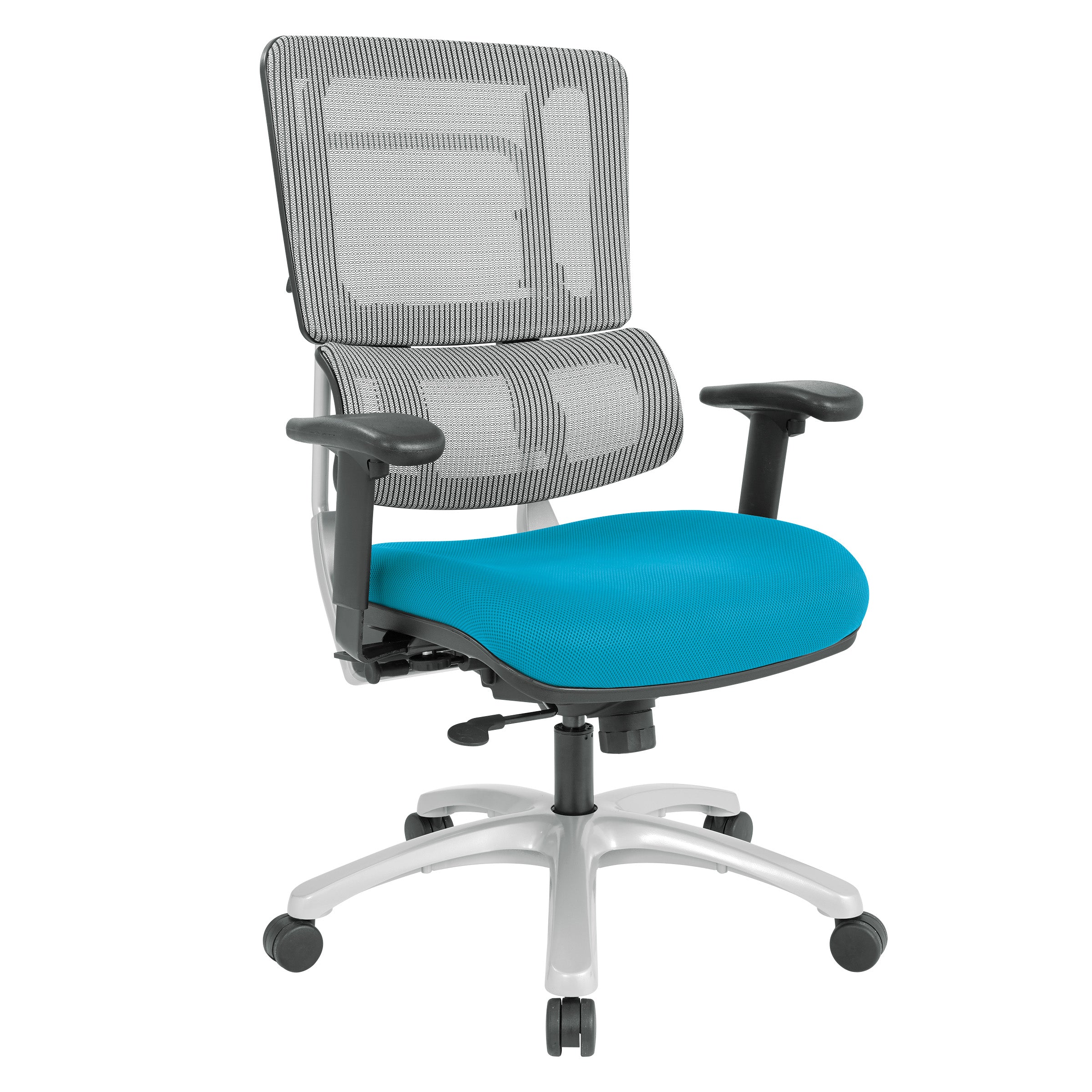 Vertical Grey Mesh Back Chair with Silver Base 1